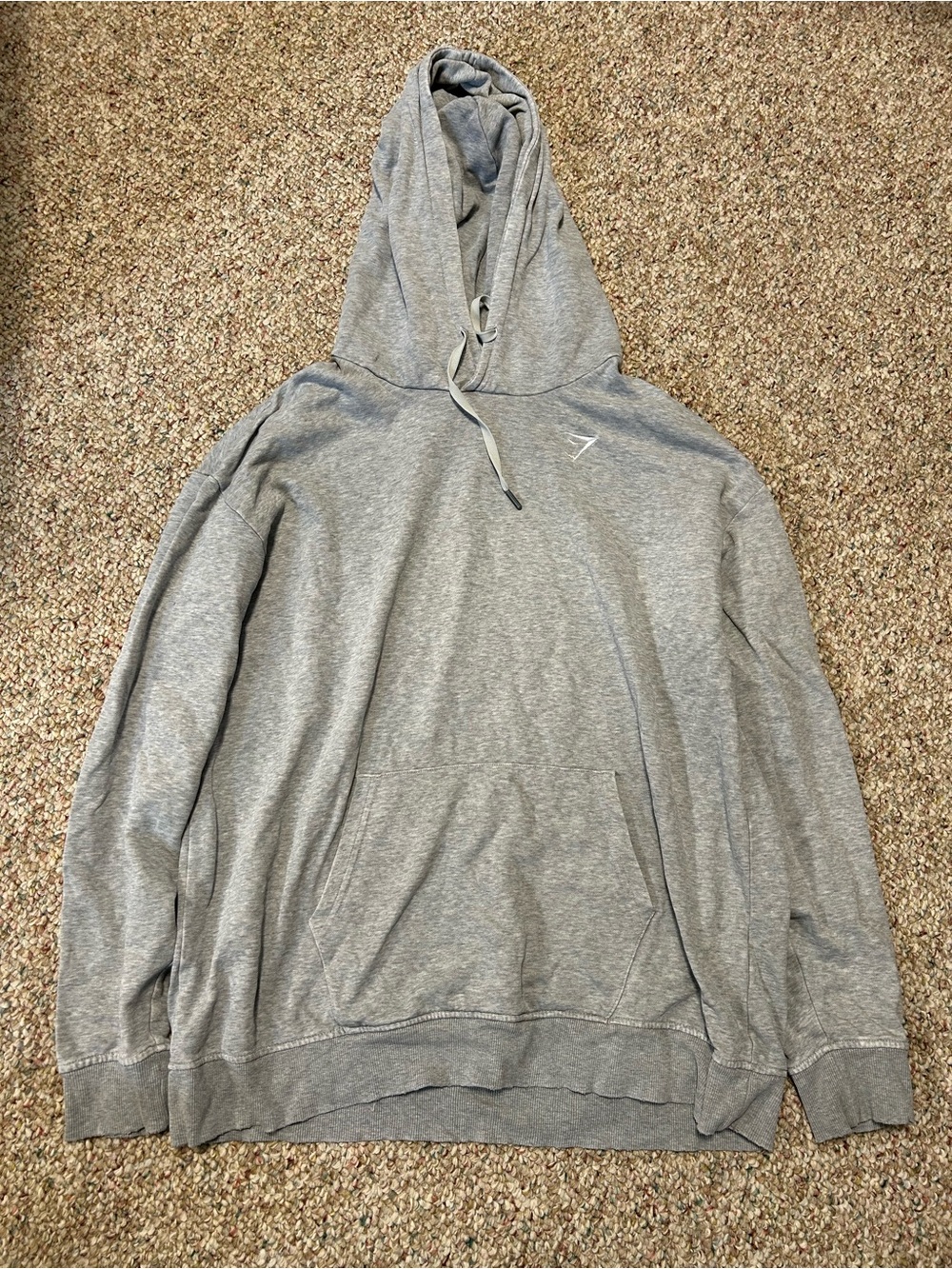 Gymshark Light Gray Hoodie with Drawstring